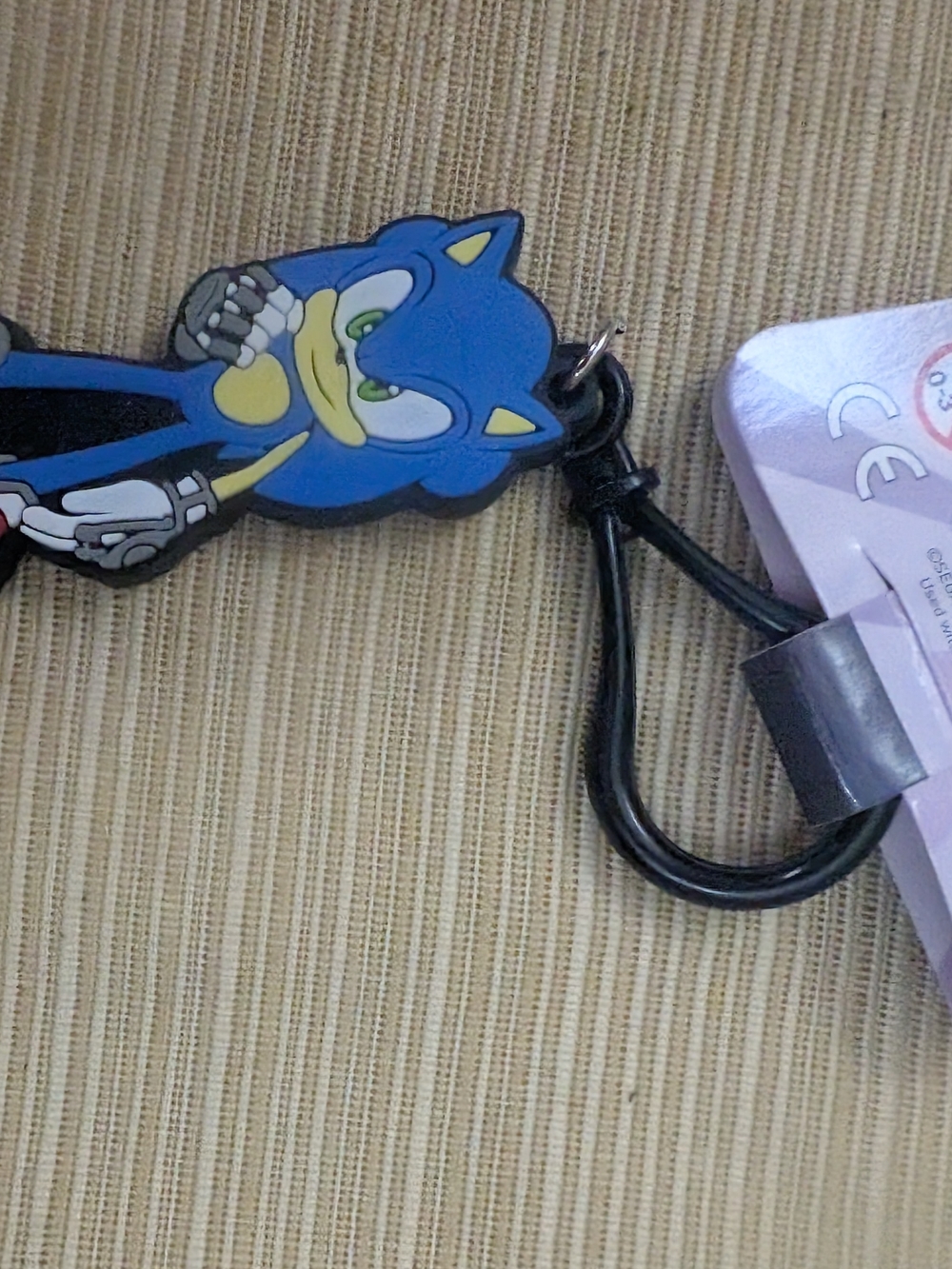 Blue Sonic the Hedgehog Rubber Keychain